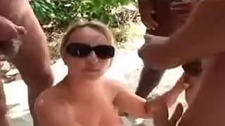 His wife on a public beach bukkake fetish
