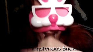 The mysterious easter bunny suck huge black cock dick give a blowjob and takes a facial cumshot